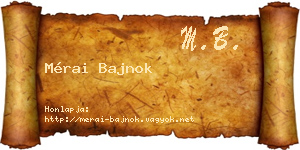 Mérai Bajnok névjegykártya